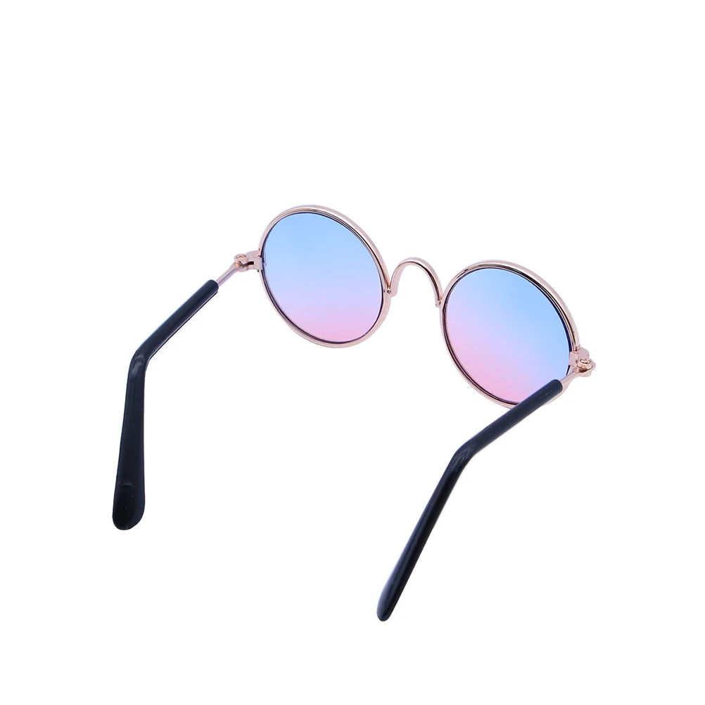 

2 pcs Pet Sunglasses for Small Dogs Cats Eye Protection Stylish Metal Frame Blue Green Dog Accessories Photography Prop