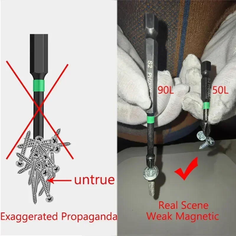 5Pcs PH2 Cross Screwdriver Bit Set Special Slotted Cross Impact Batch Head Magnetic High Hardness Screw Bits Driver Hand Tool