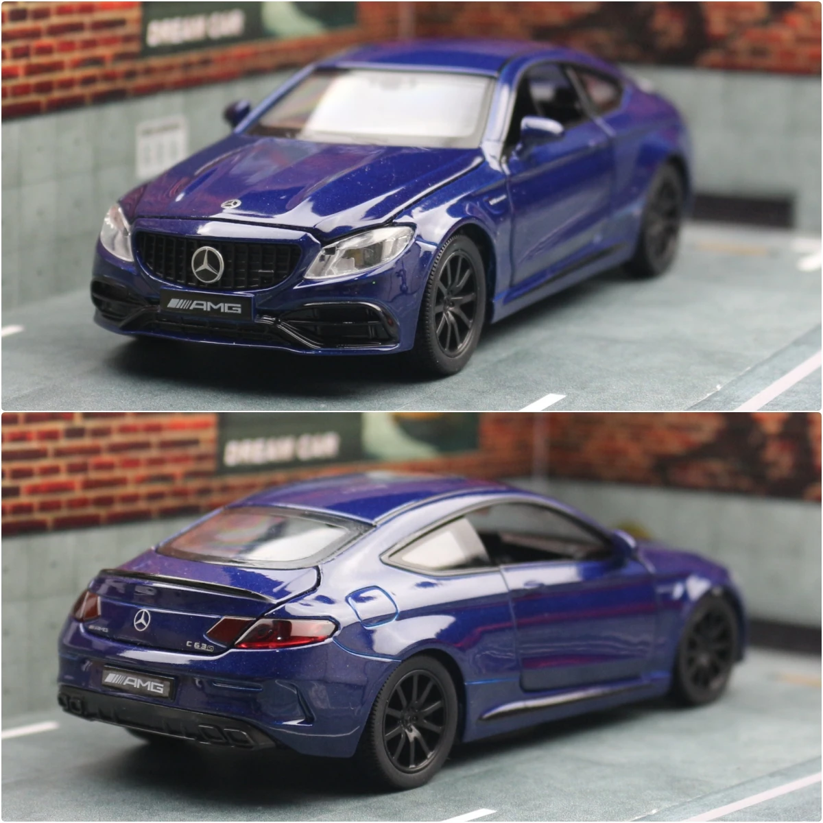 1/32 Mercedes-Benz C63 S AMG Toy Car Model RMZ CiTY Diecast Notchback Miniature Sound & Light Collection Gift For Children Boys