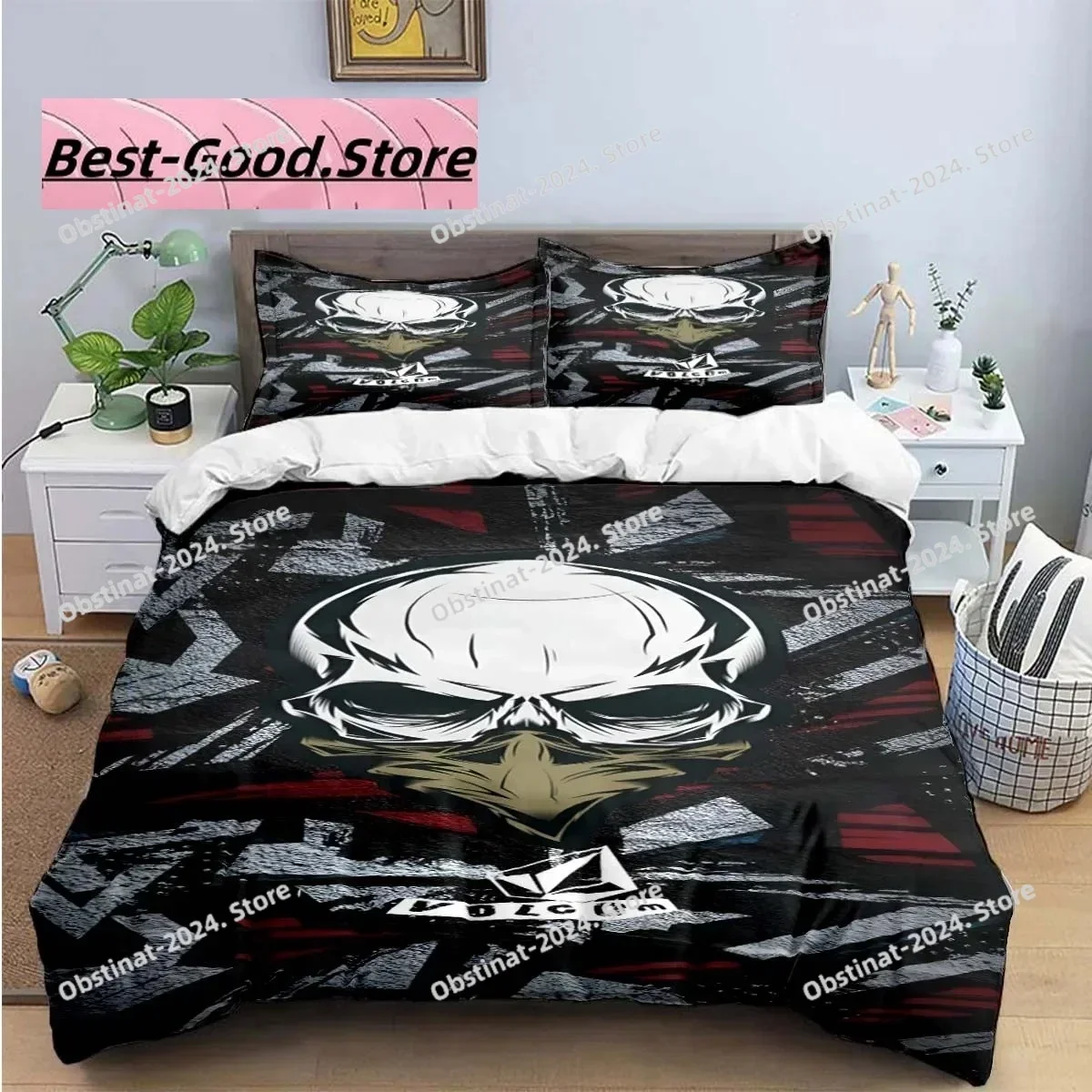 3D Fashion Exquisite V-VOLCOM Bedding Set Printed single Comforter Quilt Cover Duvet Cover Pillow Case 3 Pieces Kids Adult Size