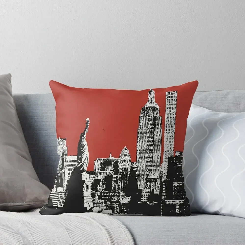 

New York Throw Pillow Christmas Covers For Cushions Plaid Sofa pillow