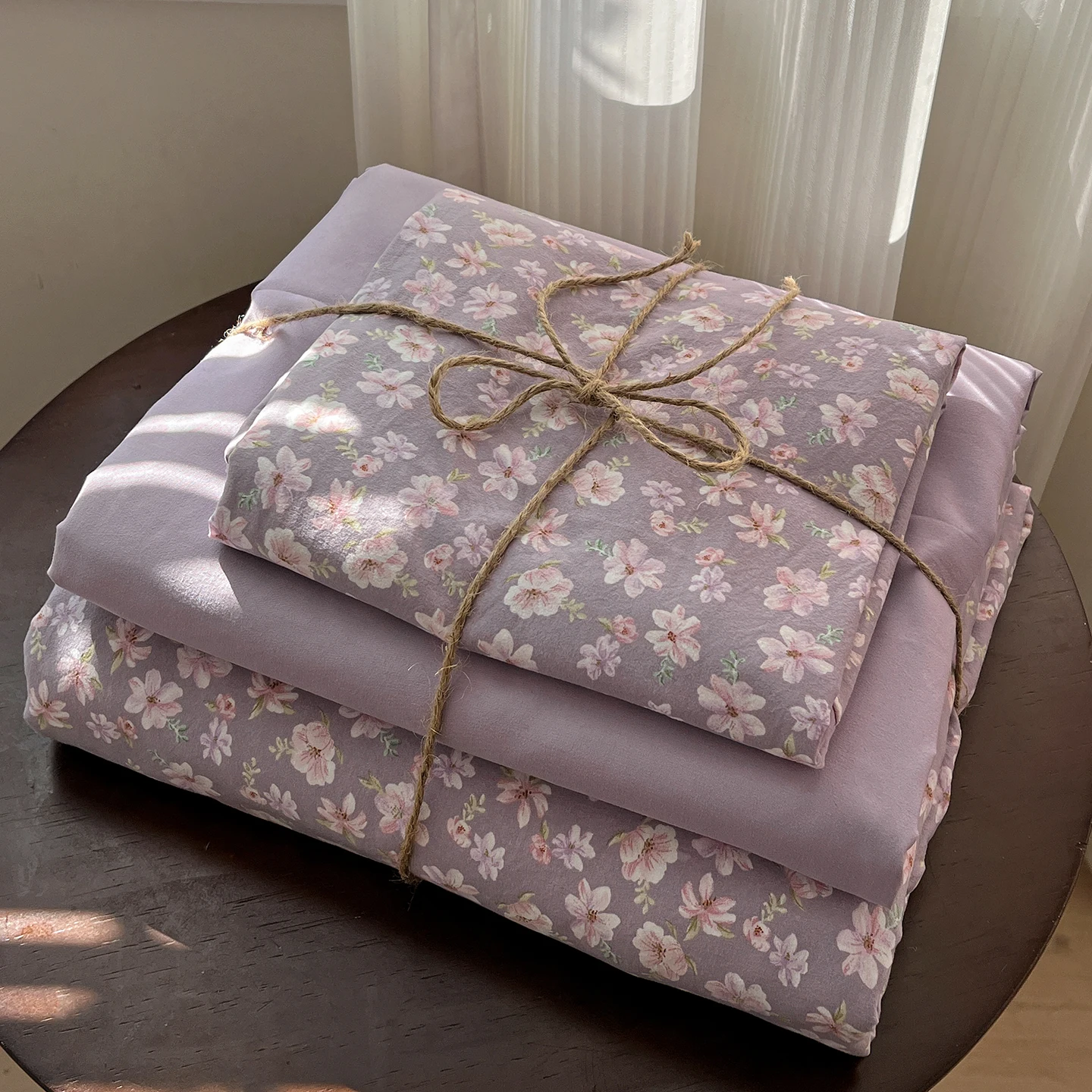 Korean Style Bedding Sets Floral Flat Sheet Duvet Cover Pillowcase Twin Queen Full Size No Filling Fitted Sheet Set Home Decor
