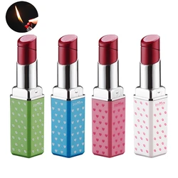 Creative Lipstick Inflatable Lighter Mini Open Flame Butane Lighter Cute Personalized Smoking Accessories Women's Gift