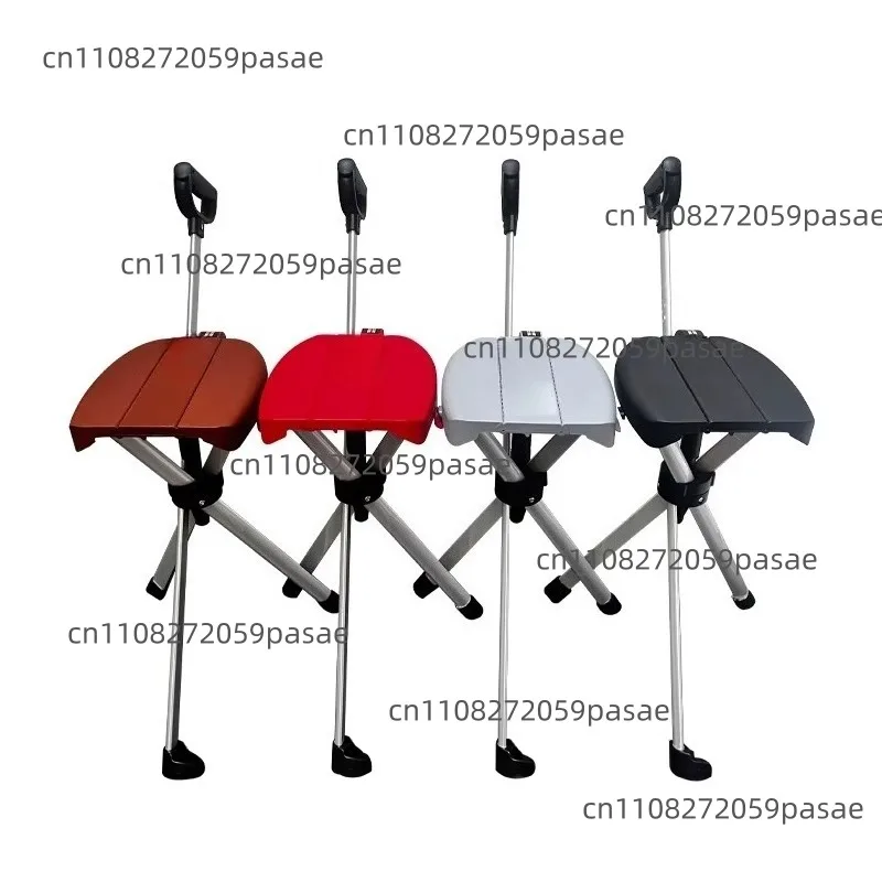Multi-Functional Walking Stick Chair Hiking Support with Anti-Slip and Fall Protection Foldable Portable Walking Stick Stool