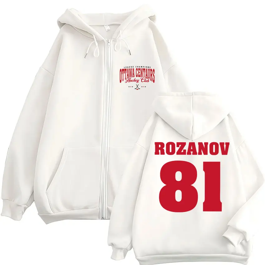 TV Heated Rivalry Ilya Rozanov 81 Zip Up Hoodies Ottawa Centaurs Fashion Retro Tracksuit Men Women Fleece Warm Oversized Jackets