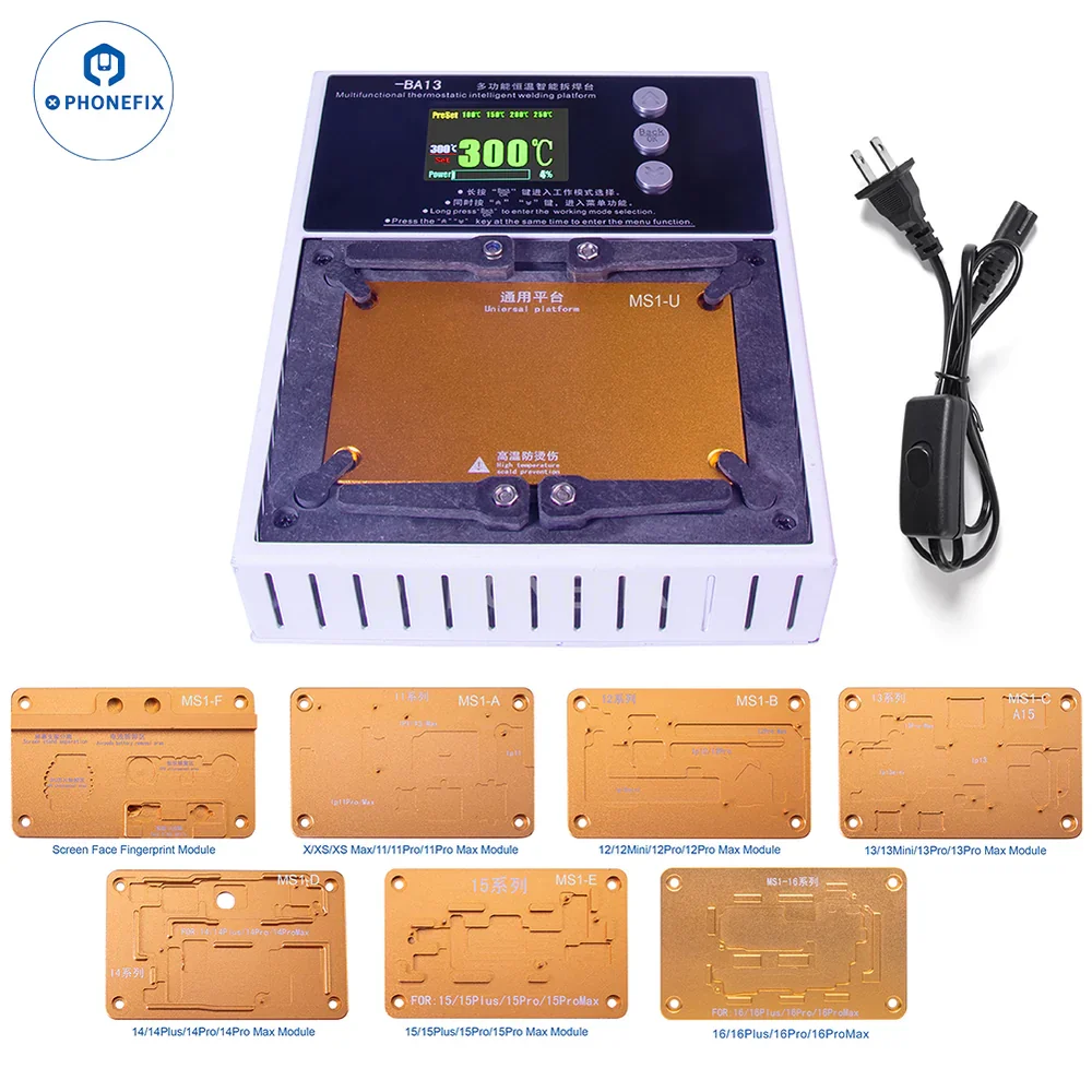 PHONEFIX L2024 Intelligent Preheating Desoldering Station for iPhone X-16 Pro Max CPU IC Screen Face ID BGA Stencil Repair Tools