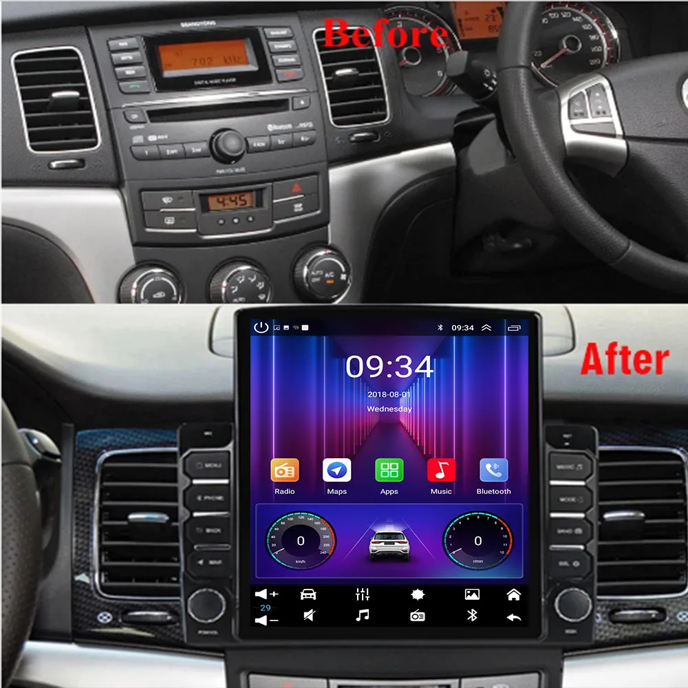 Radio de coche inalámbrica Android 14,0 para SsangYong Korando 3 Actyon 2 2010 2011 2012 2013 reproductor Multimedia 4G Carplay unidad principal de DVD