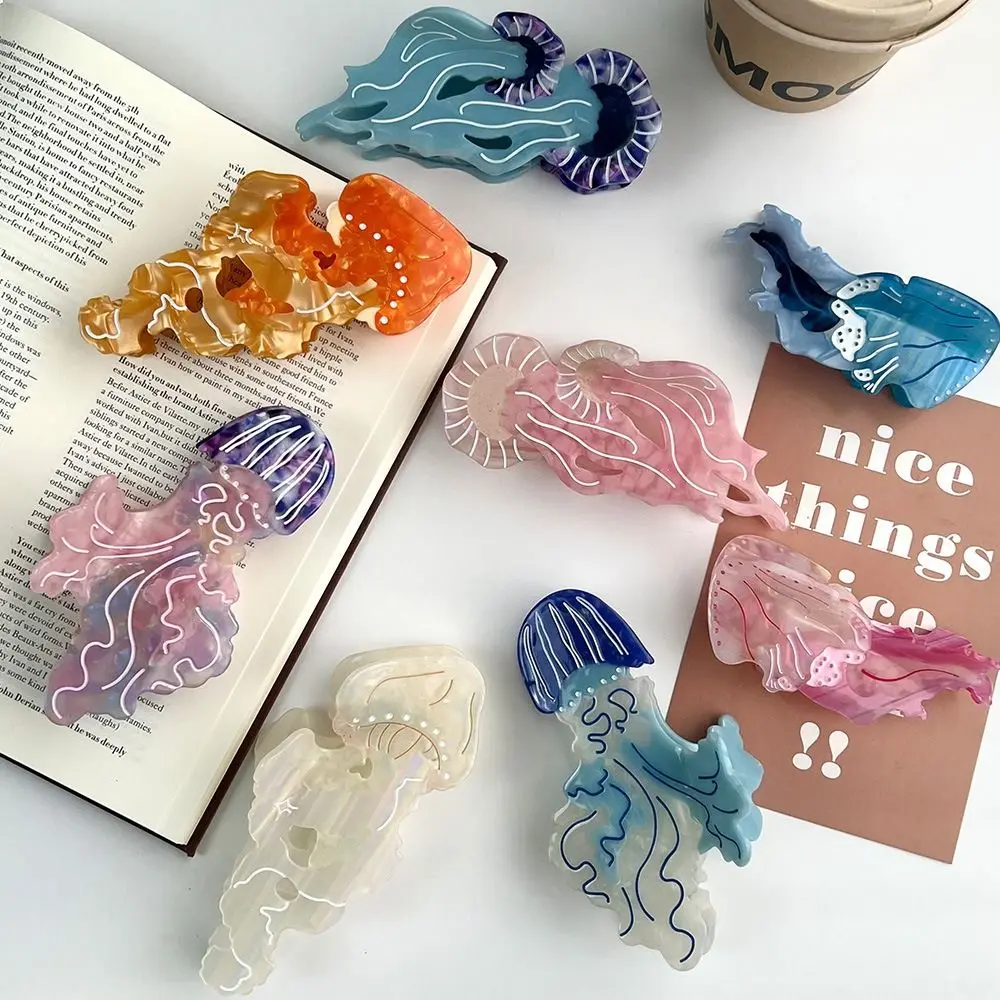 

Lovely Korean Style Jellyfish Hair Claw Sweet Acetic Acid Cartoon Animal Hair Clip Creative Colorful Cute Shark Clip Female