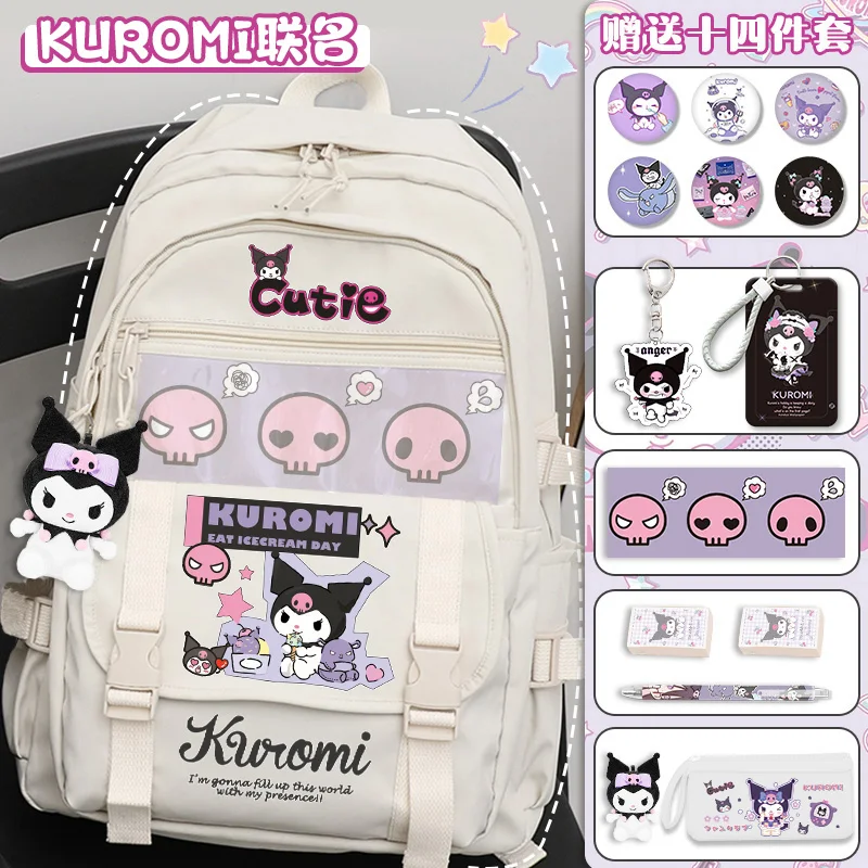 Kulomis Bookbag Girls\' 2025 New Sanrio Anime Cartoon Teenager School Backpack Back to School Backpack