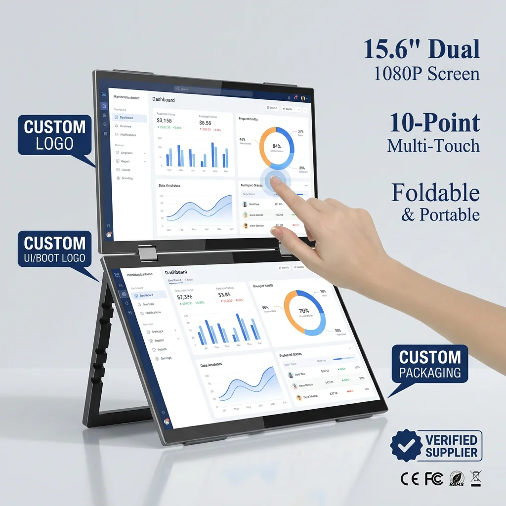 Portable Monitor 15.6 Inch 1080P Type C - Özel 15.6 İnç 1080P IPS Üçlü