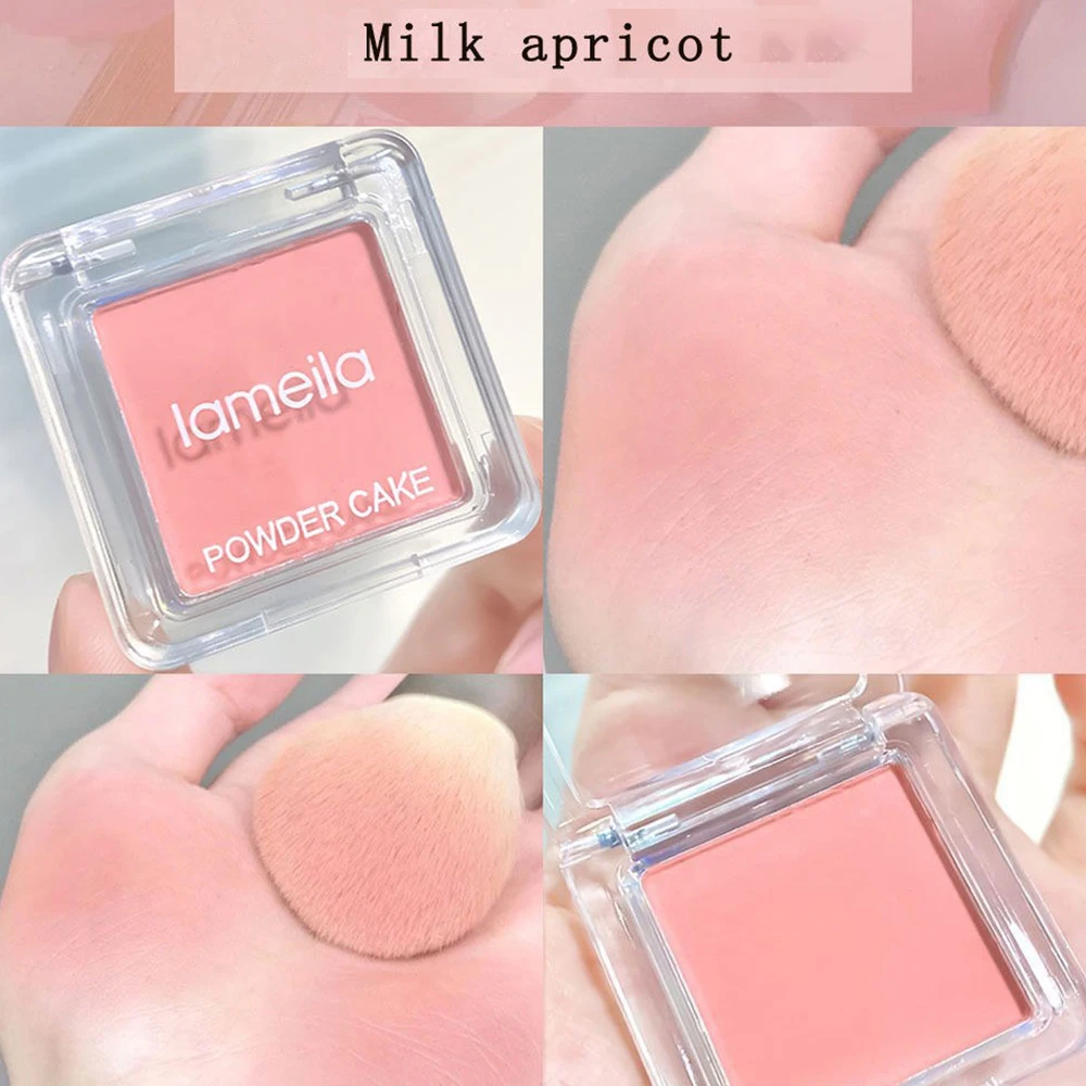 Kosmetik perona pipi wajah lembut wanita, 1 buah perona pipi Matte alami tahan air kosmetik kontur wajah 1 buah