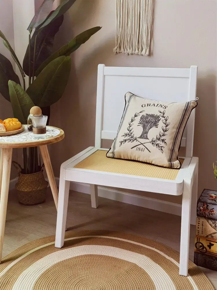 Sofa Chair Medieval Wabi Sa Solid Wood Rattan Dining Chair Japanese Backrest Chandigarh Chair Home
