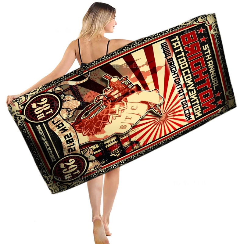 Traditional Mermaid Tattoos London Convention Old War Posters Vietnam Quick Drying Towel By Ho Me Lili Fit For Fitness Use