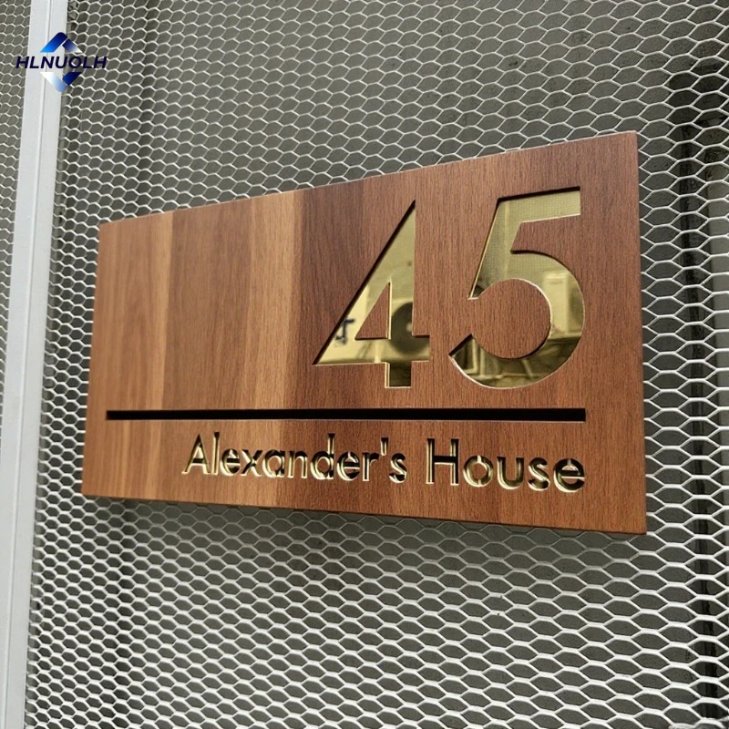Custom Exterior House Number Plate Wooden Cutting Plate Personalized Outdoor Residential Street Number Plate Door Sign Gift