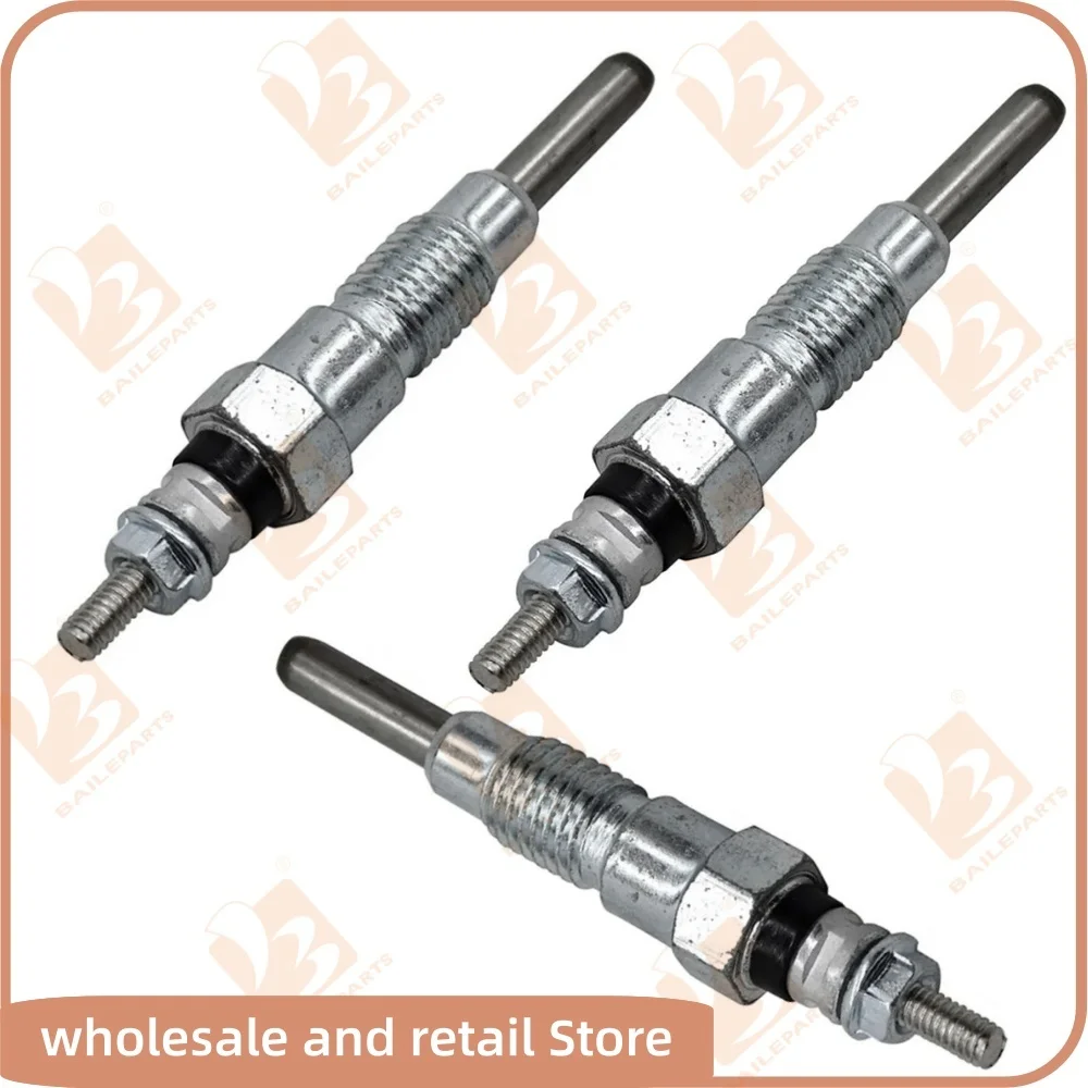 3 bougies de préchauffage 15951-65510 15951-65512 10mm pour Kubota D650 D750 D850 D950 D1102 D1302 1595165510 1595165512 Pièces détachées moteur