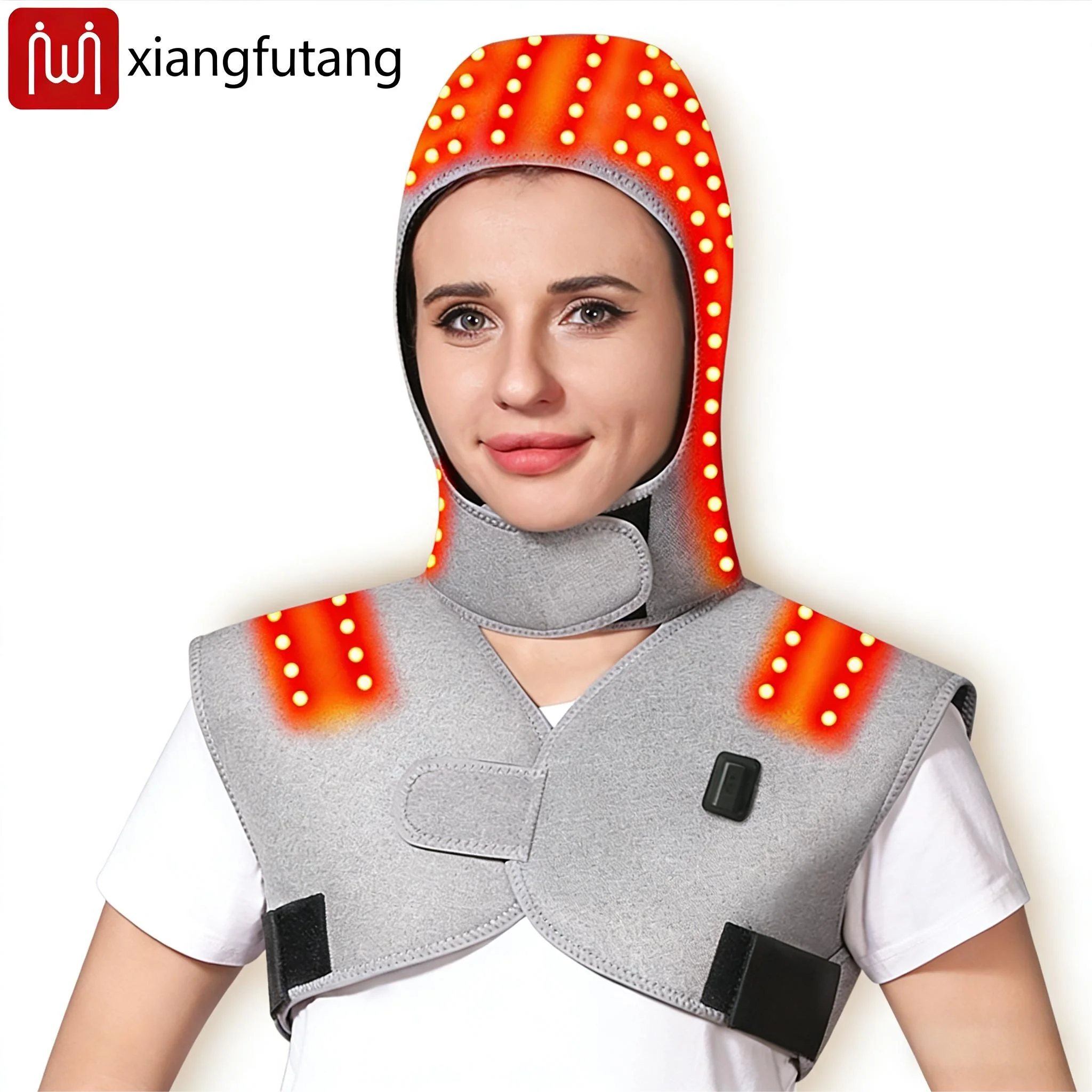 

Red Light Heating Vest Head-Shoulder Vibration Massager Relieves Joint Fatigue Stiffness Cervical Spondylitis Migraine