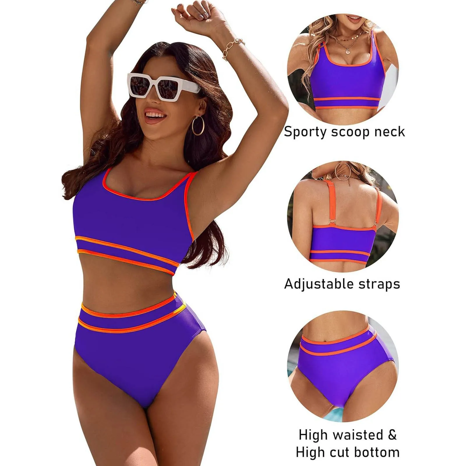 Bikini brasileño con Tanga para mujer, traje de baño Sexy con realce, ropa de playa, conjunto de dos piezas, 2024