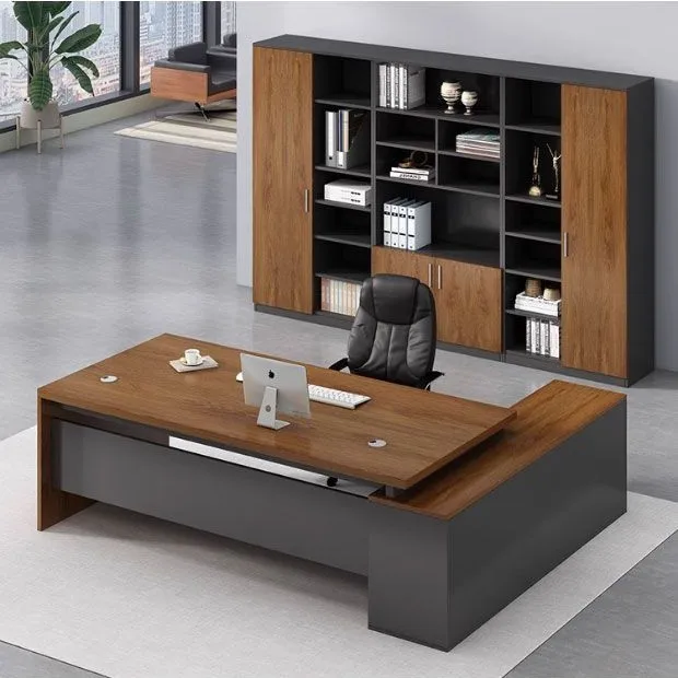 simple modern computer table and chair combination light luxury senior sense single supervisor manager president