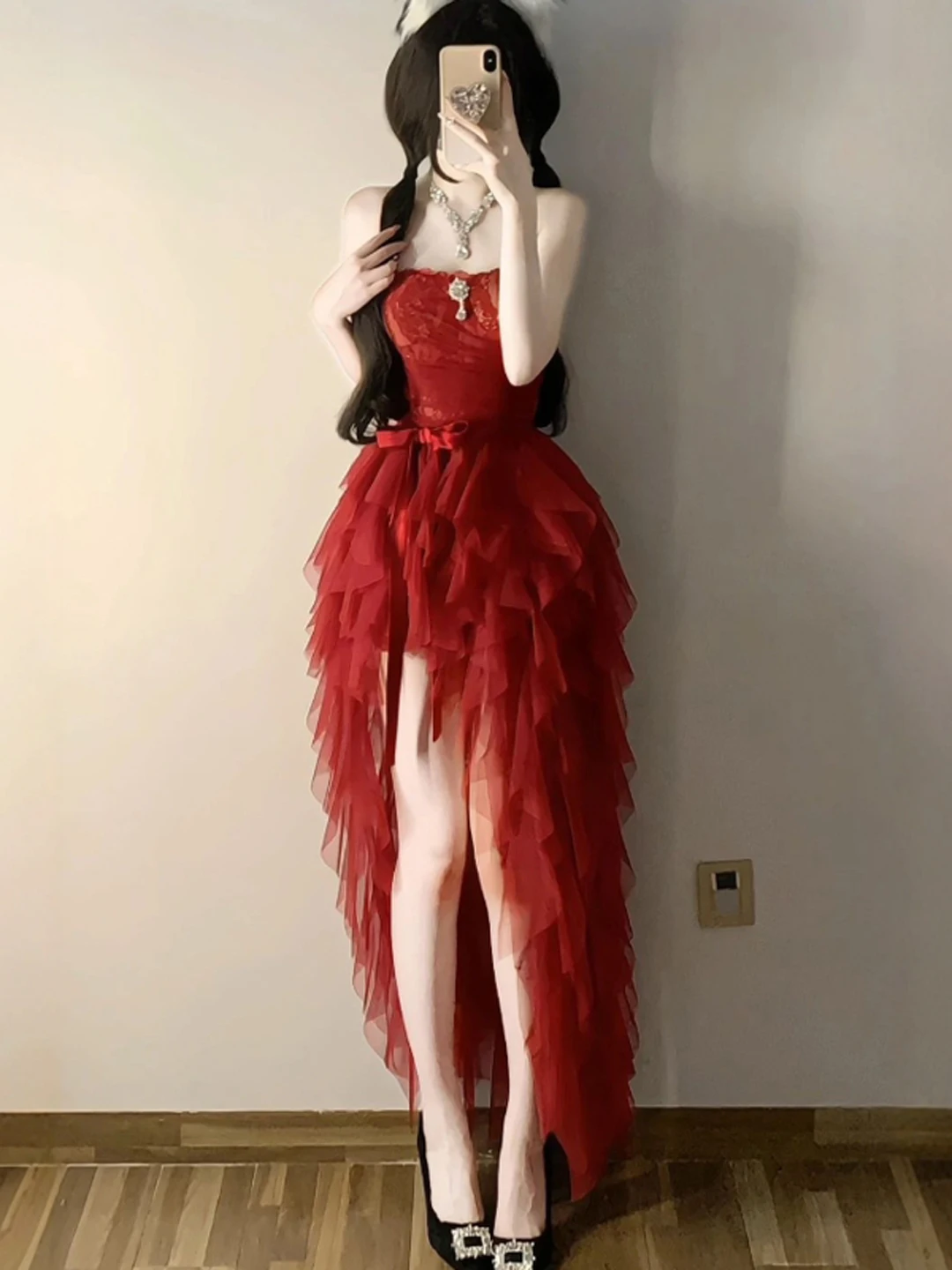 

Сексуальный красный комплект из двух предметов Dr, фрак на тему Cisas, юбка, уникальный красивый хлопковый материал, средне-летний Ci для поездок на работу