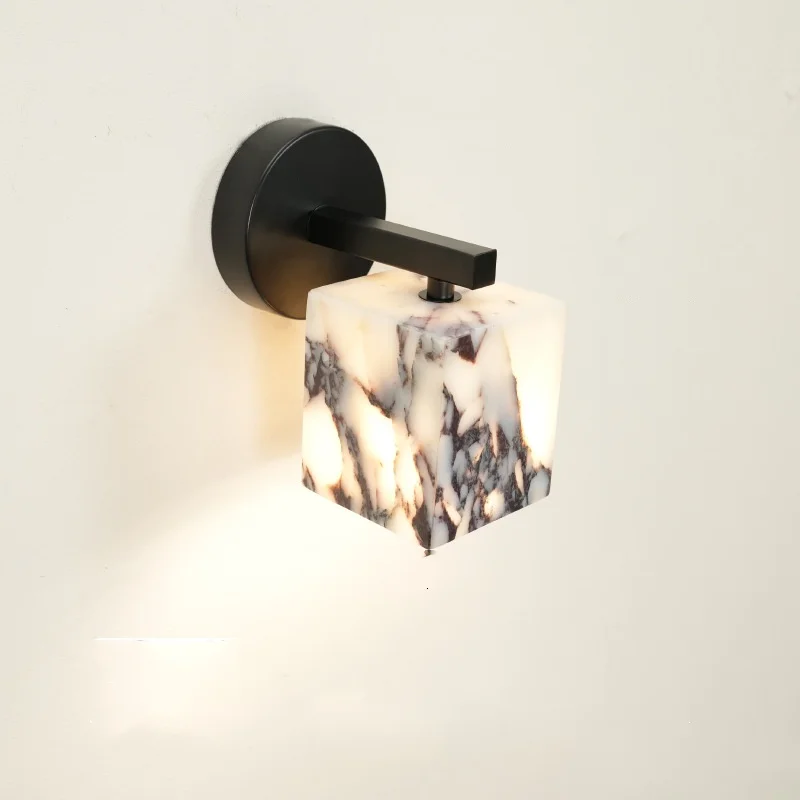 

Marble wall lamp living room bedside bedroom decoration LED lamps retro home