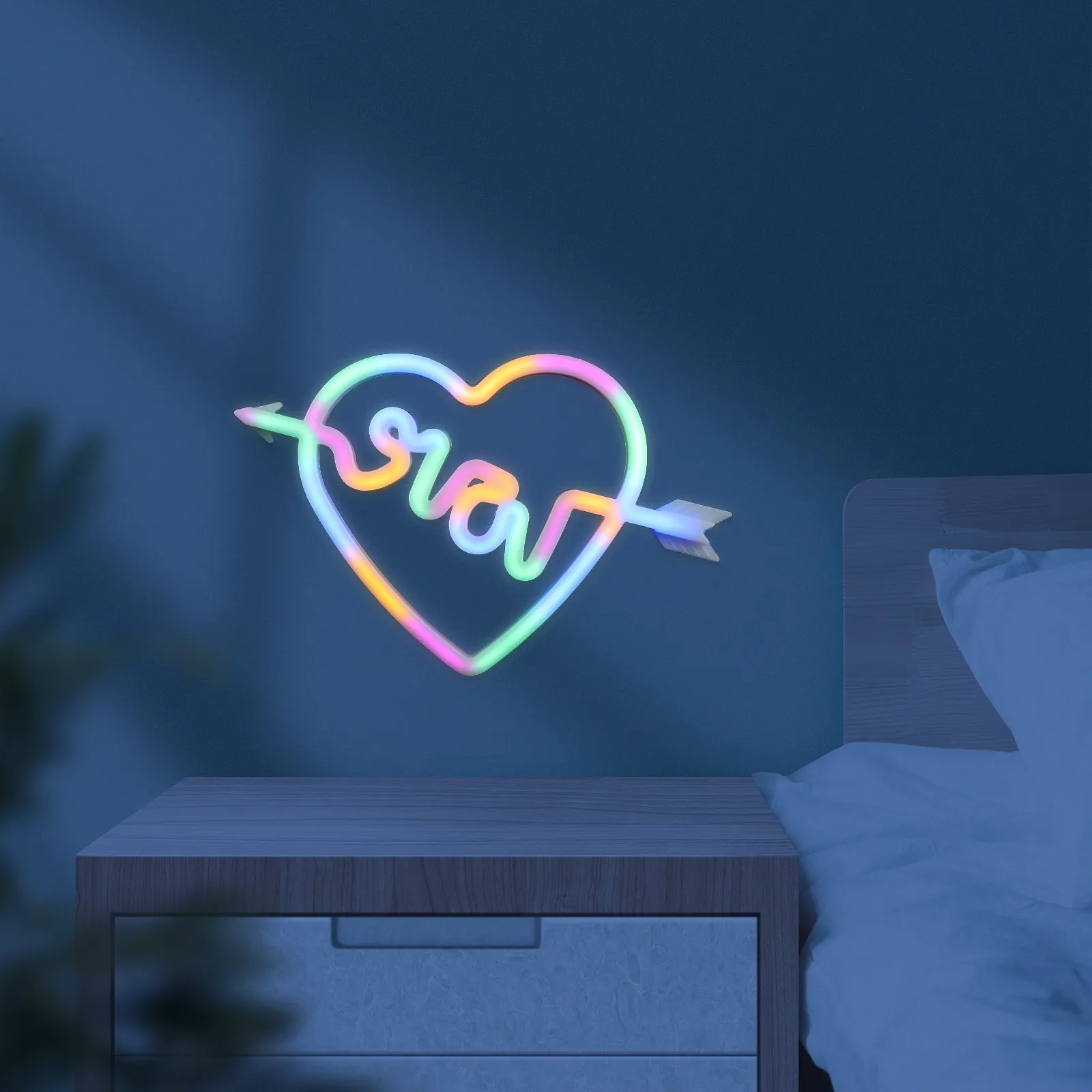 Heart Shaped Neon Light Sign Love Design Premium Quality LED Night Light for Bedroom Living Room Bar Tabletop Valentine's Day