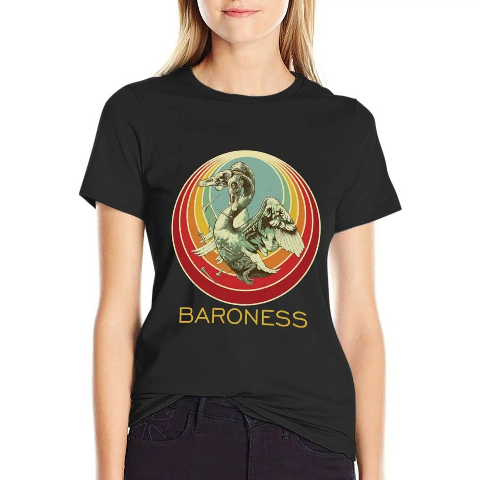 Retro Blue Record Baroness Heavy Metal T-Shirt shirts graphic tees funny t shirt Women