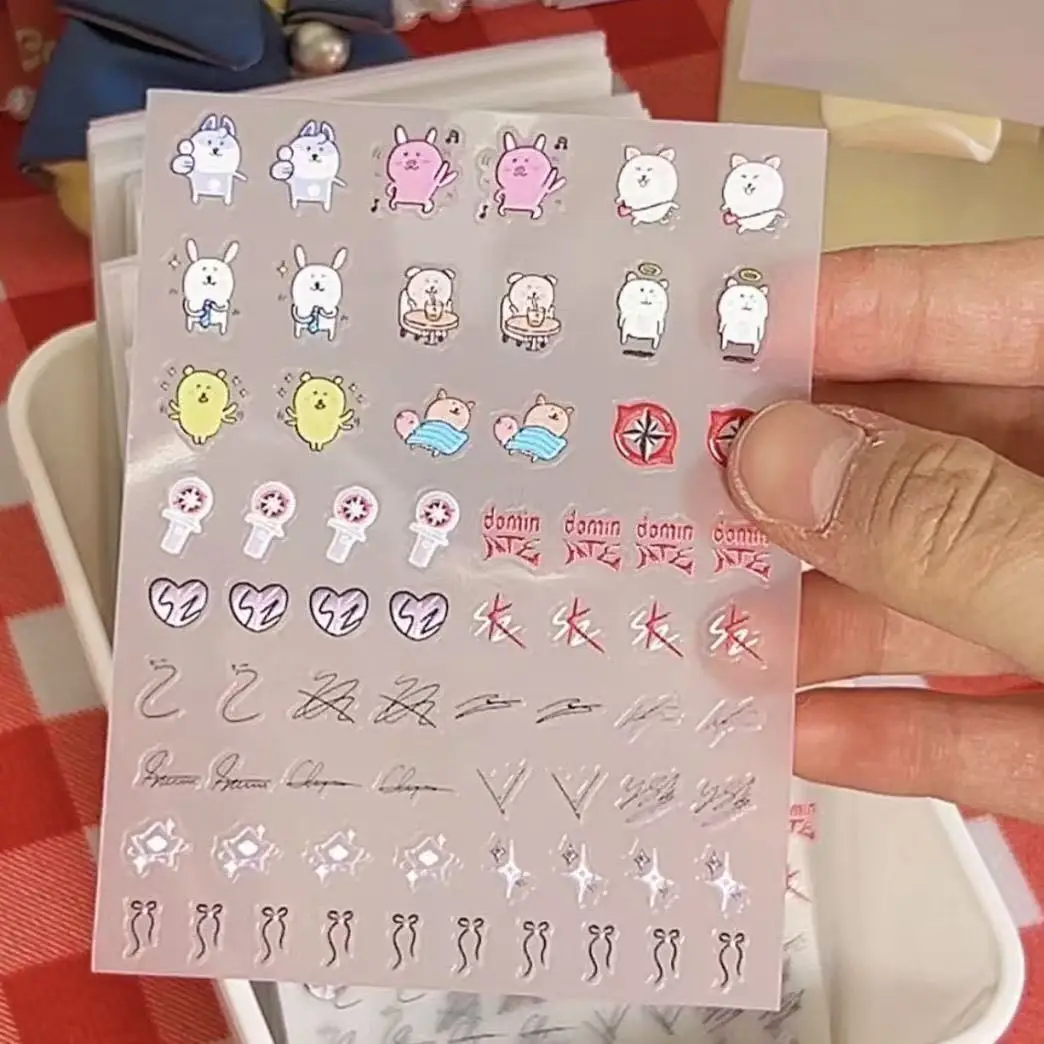 

Hot SKZOO In Stock Kpop Stray Kids Ins Style Nail Stickers Self-adhesive Waterproof Cartoon DIY Nail Decor Fans Must-have