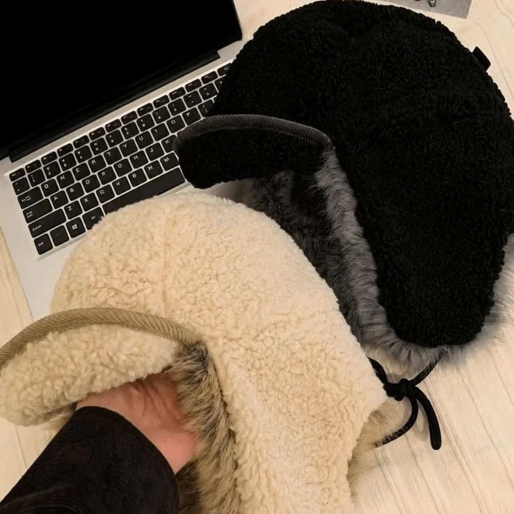 Weiche, winddichte Wintermütze für Piloten, kältebeständig, warm, Skimütze mit Ohrenschutz, verdickte Ohrenschützer, zum Skifahren. – Detail 11