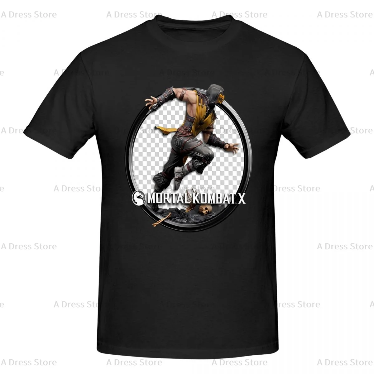 

Mortal Kombat MK Men's round neck Oversized T-shirt,Men's summer Vintage Casual Cotton Tee Shirt Gift