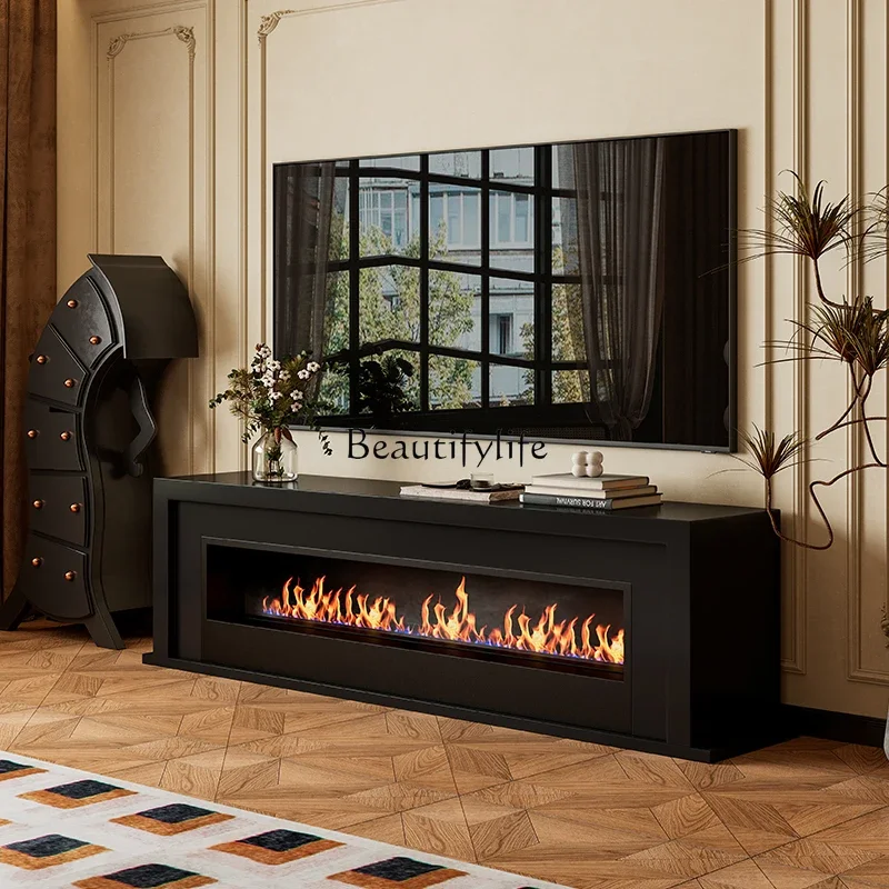 FG52Medieval TV cabinet French atomization fireplace simulation fire American simple decoration