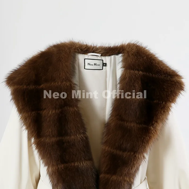 Neo Mint 2026 Winter Luxury Fur Collar Puffer Parka Jacket Women Warm Padded Quilted Coat Iconic Fashion Girls Outerwears
