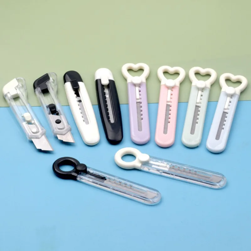 سكين ورقي صغير لطيف على شكل رسوم كرتونية تفريغ سكين سريع فتاحة صندوق سكين فني محمول للطلاب #5