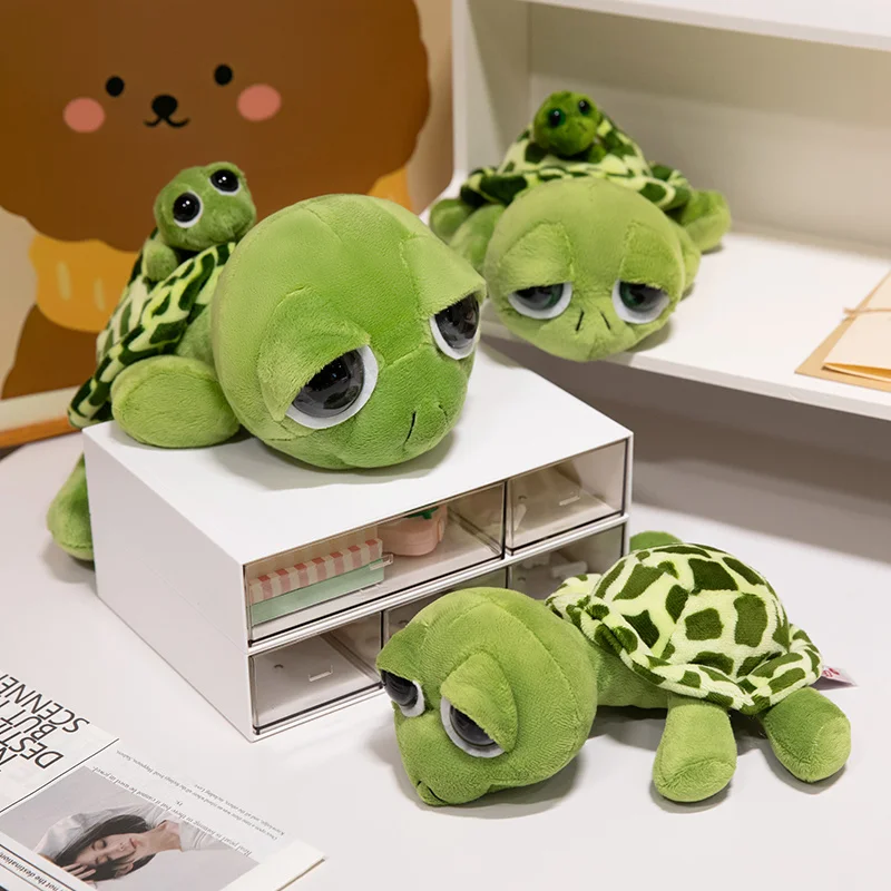 Tortue poupée jeter oreiller mère et SonTurtle poupée nouveau dessin animé mignon tortue en peluche jouet grand oeil tortue en peluche jouet pour enfants cadeaux