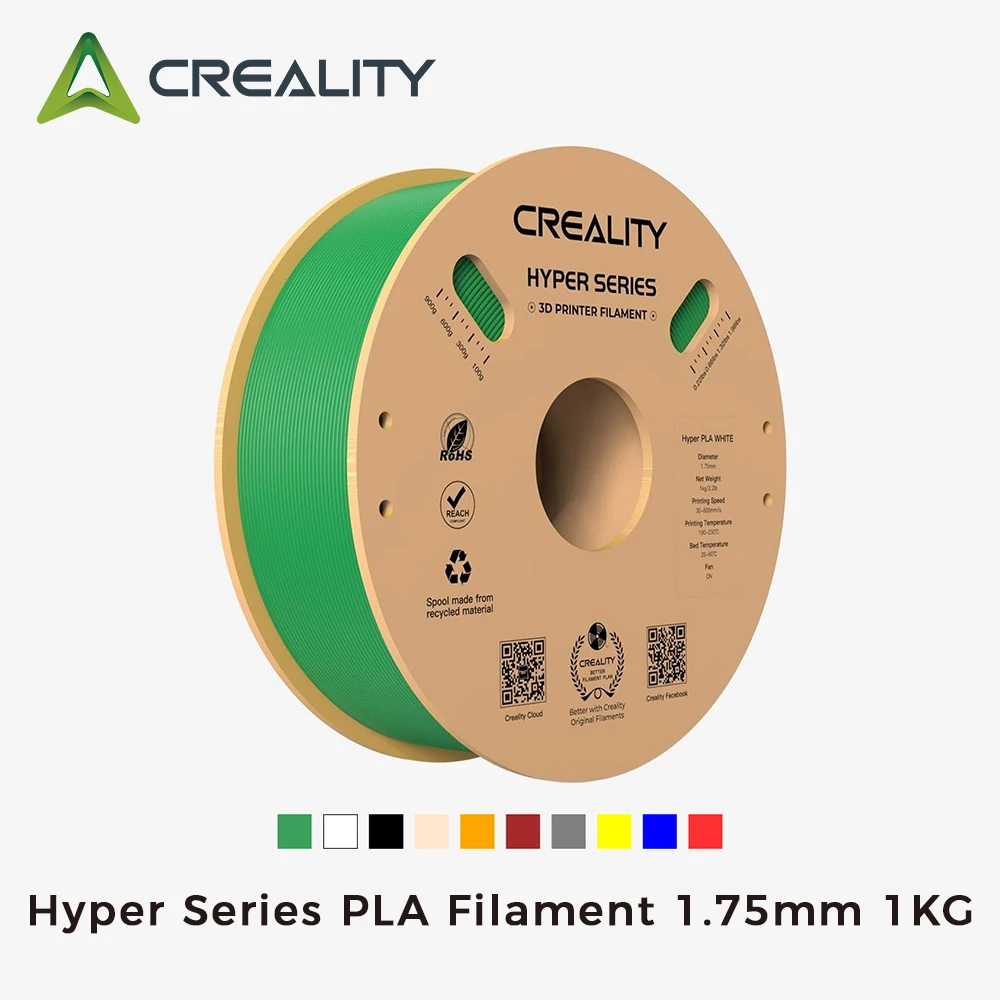 

Creality 10 Colors Hyper Series PLA 3D Printing Filament 1.75mm 1kg 30-600mm/s High Speed Printing 3D Printer Materials