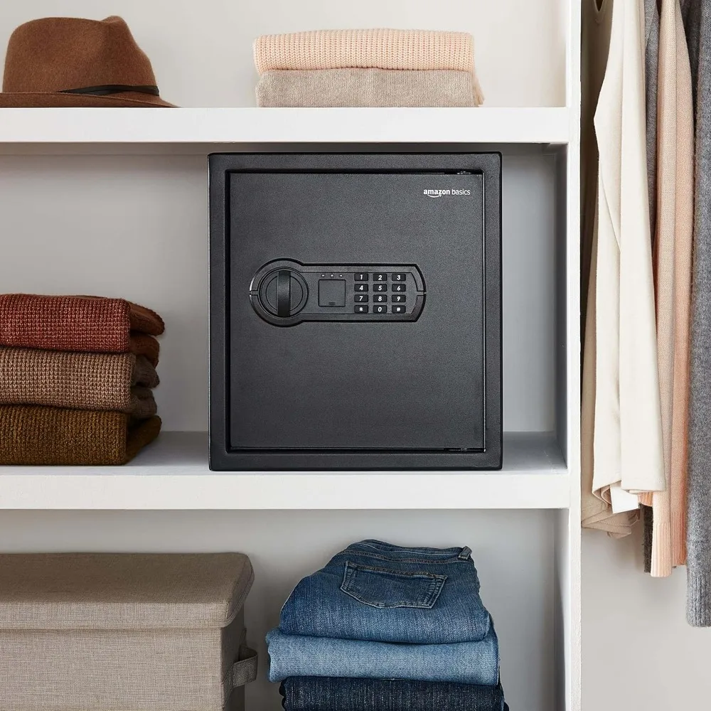 Caja fuerte de seguridad electrónica con cerradura de teclado para objetos de valor, capacidad de 1,2 pies cúbicos