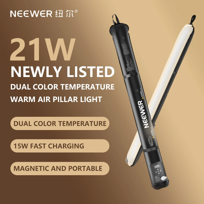 NEEWER Portable Air Tube Light 21W 90CM Bi-color Fill Light 2700K-6500K Magnetic Fill Light for Outdoor Indoor Photography