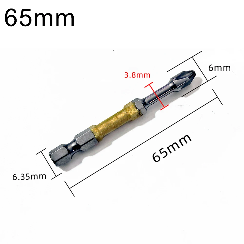 Cross Type PH2 Screwdriver Bit with 1/4 Inch Hex Shank for Electric Drills and Cordless Screwdriver Applications
