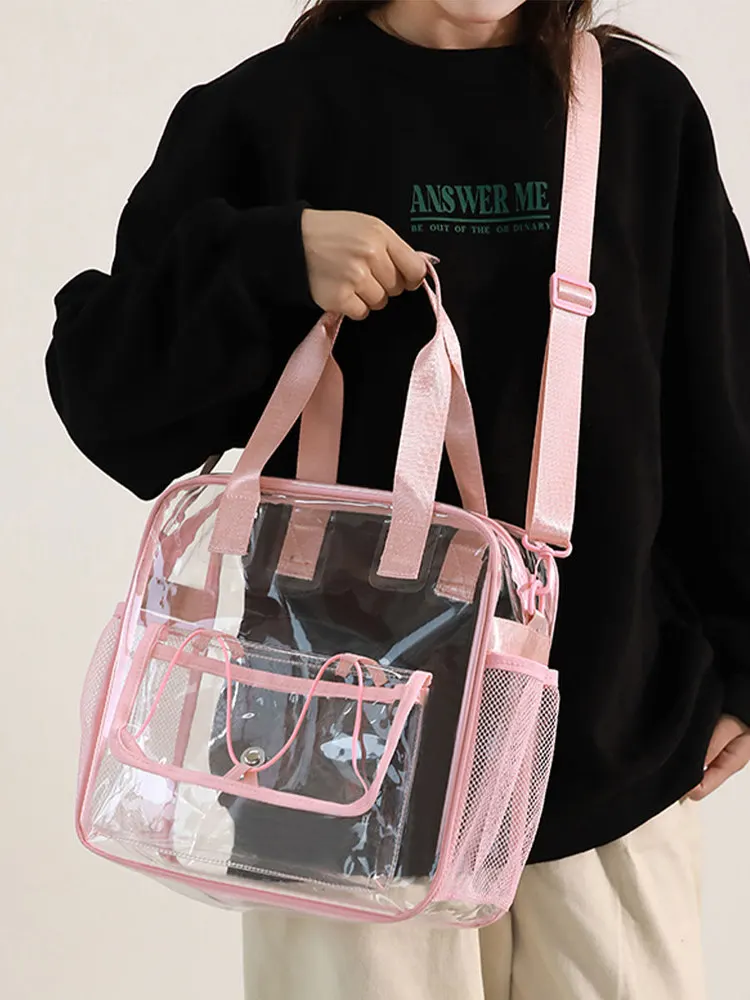 

Transparent PVC Crossbody Bag ex Beach Fitn Travel Large Capaci Waterproof oulder Bag Jelly Sle Korean Leisure F...