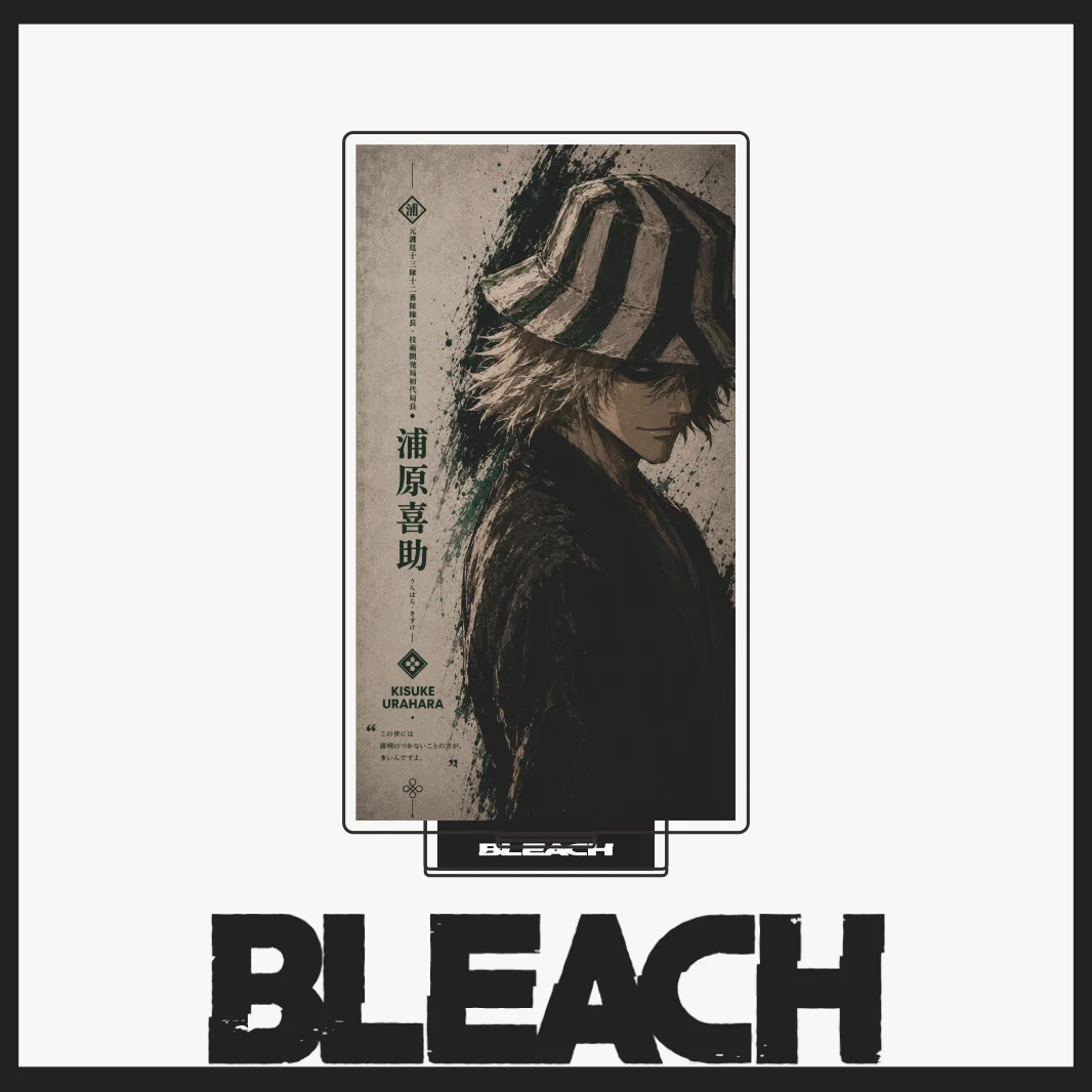 Bleach Series 2026 New Arrival 15cm Acrylic Stand Ichigo Urahara Toshiro Ink‑Wash Style Illustration Character Desktop Keychain