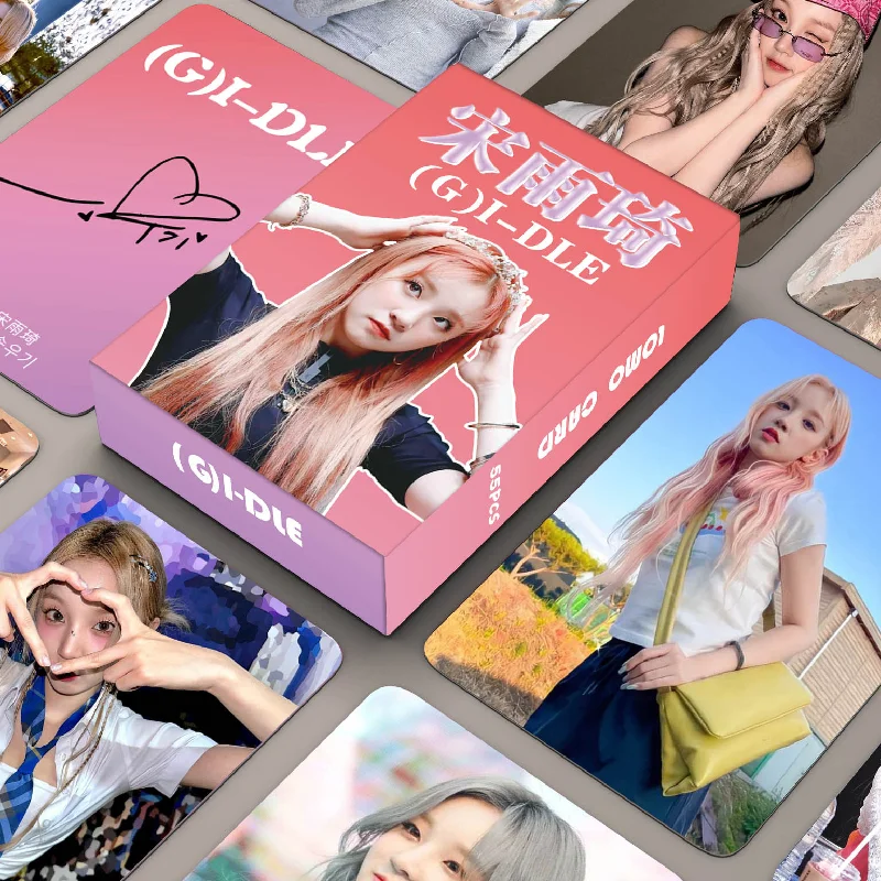 Cartões KPOP G I-DLE Lomo, Alta Qualidade, HD Duplo Lado Impresso Cartão Fotográfico, SONG YUQI Fãs Coleção, Presente, 55Pcs, Conjunto