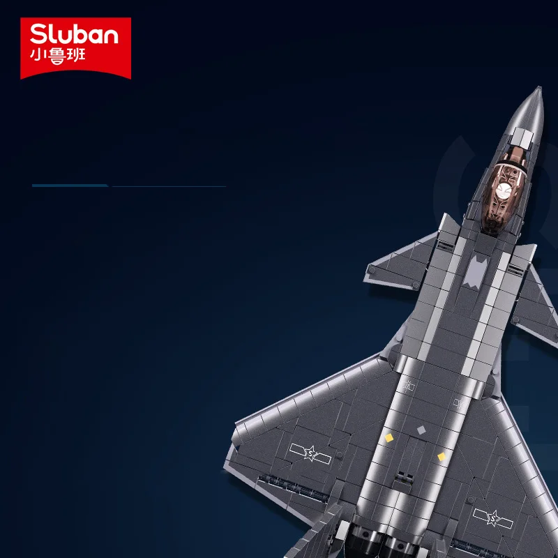 Sluban Modern military weapons J-20 Stealth combat Aircraft 1:44 Collectible model display adult children building blocks toy