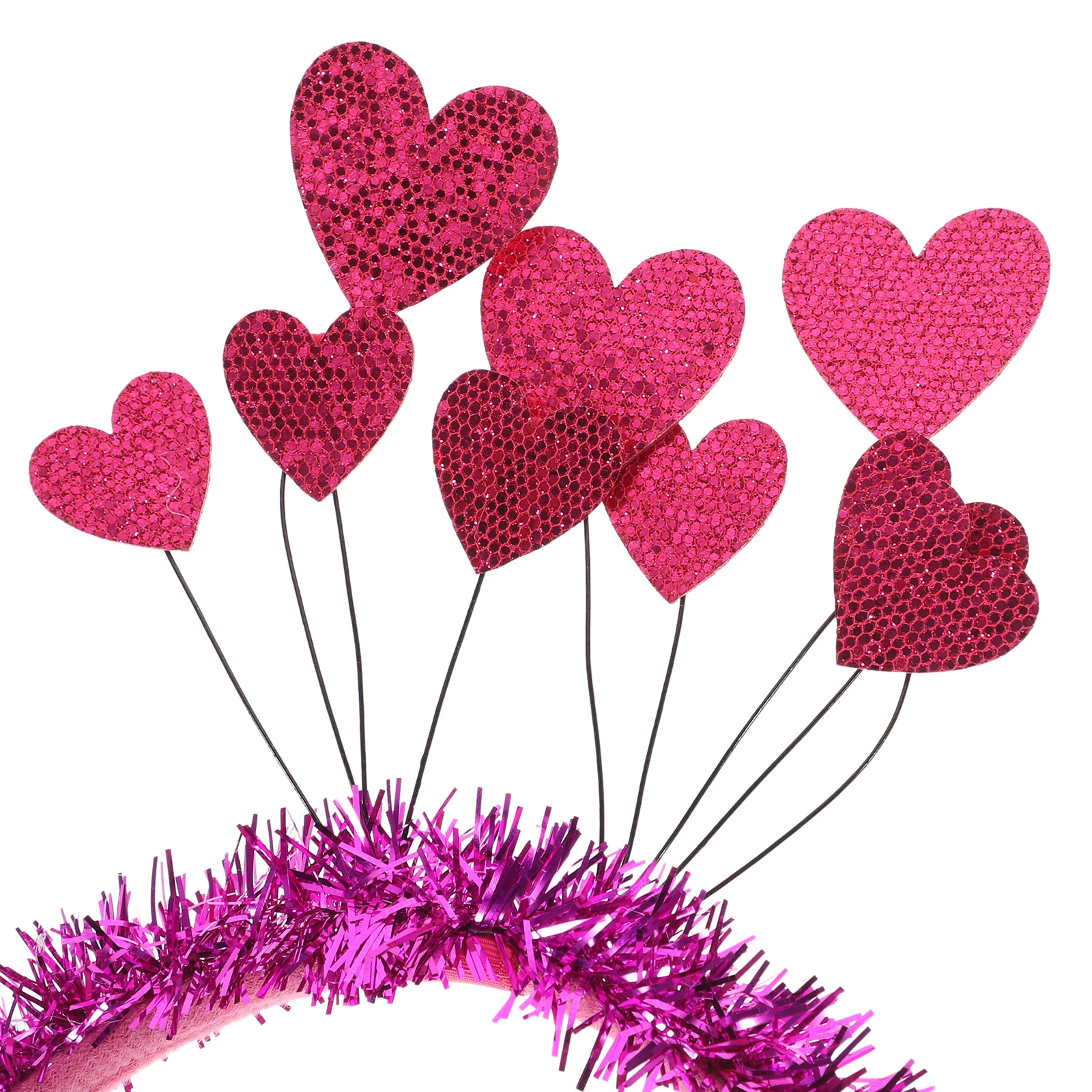 

2Pcs Heart Shaped Headb Valentine Accessories Red Love Hairb Wedding Party Boppers Hair Toppers Women Birthday