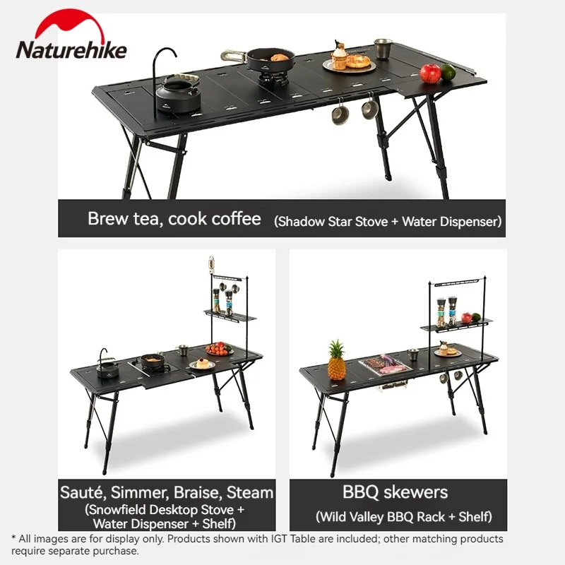 Naturehike 2026New IGT02 Camping Table Folding Table Aluminum Portable Pinic Travel Height Adjustable Multifunctional IGT Module