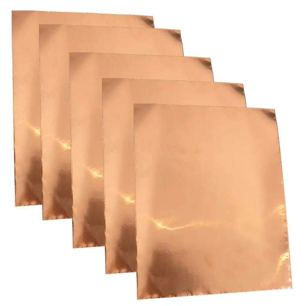 5 Pack Electric Guitar Copper Foil Tape Single Conductive Adhesive Sheet 30x22.5cm for Smart Phone PC PDA PDP Copier