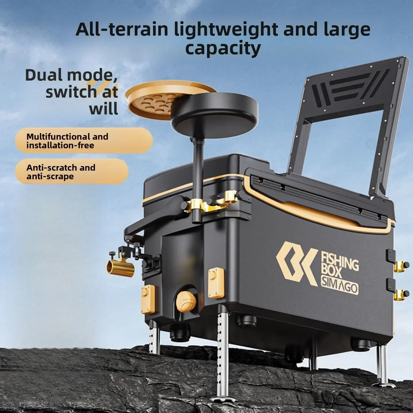 Fishing Box Full Set Ultralight No Assembly Multi Function Tackle Seat with Accessories for Bank Lake Outdoor Angling 낚시 박스