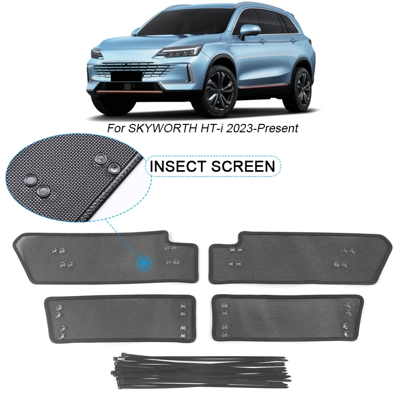 4PCS Car Insect-proof Air Inlet Protect Cover Auto Airin Insert Vent Racing Grill Net Accessories For SKYWORTH HT-i 2023-2025