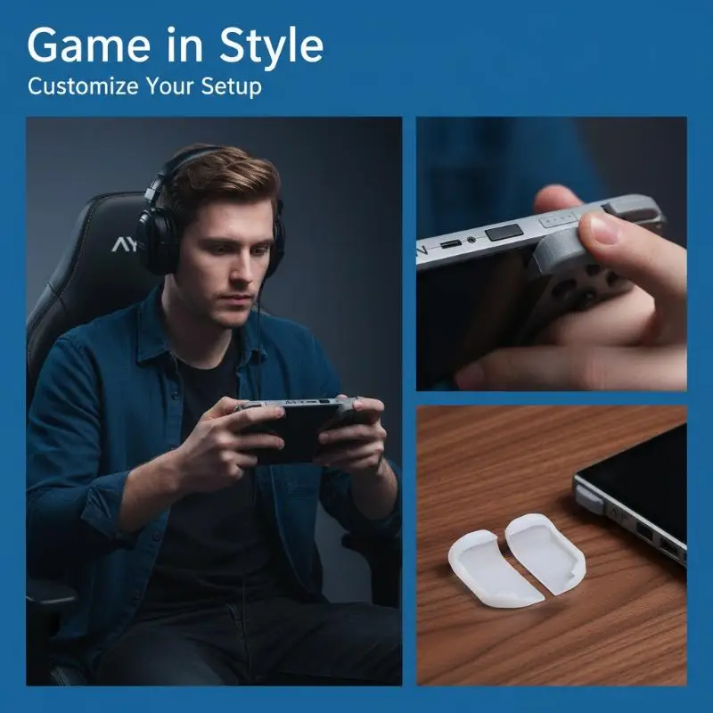 @*Ayn Game Console Trigger Button Protectors 2 PCS Snap-On Non-Slip Button Covers for Professional Gaming Players