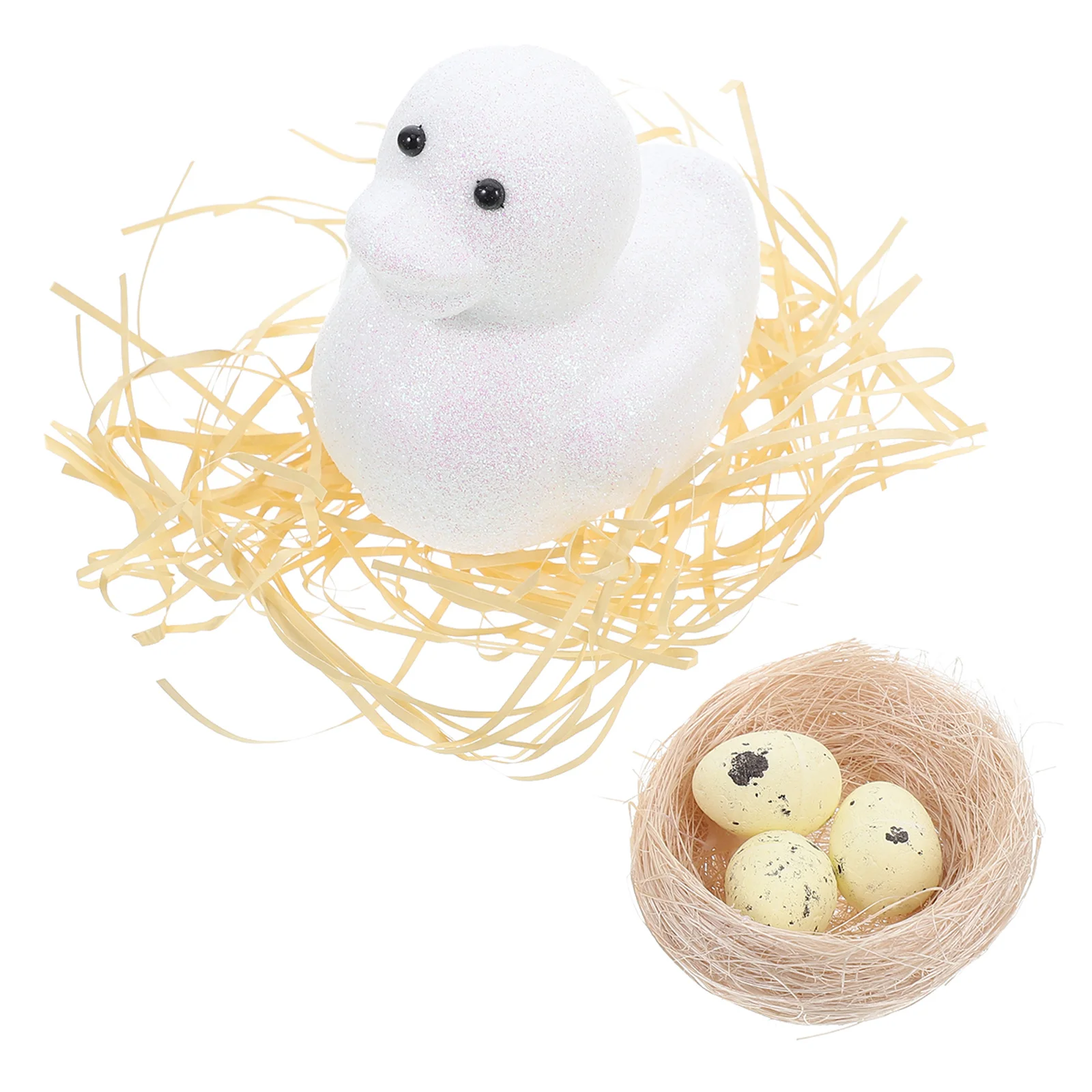 

Easter Duck Decor Mini Nest Simulated Eggs Rustic Bird Nest DIY Crafts Easter Party Decoration Photo Props Bird Nests