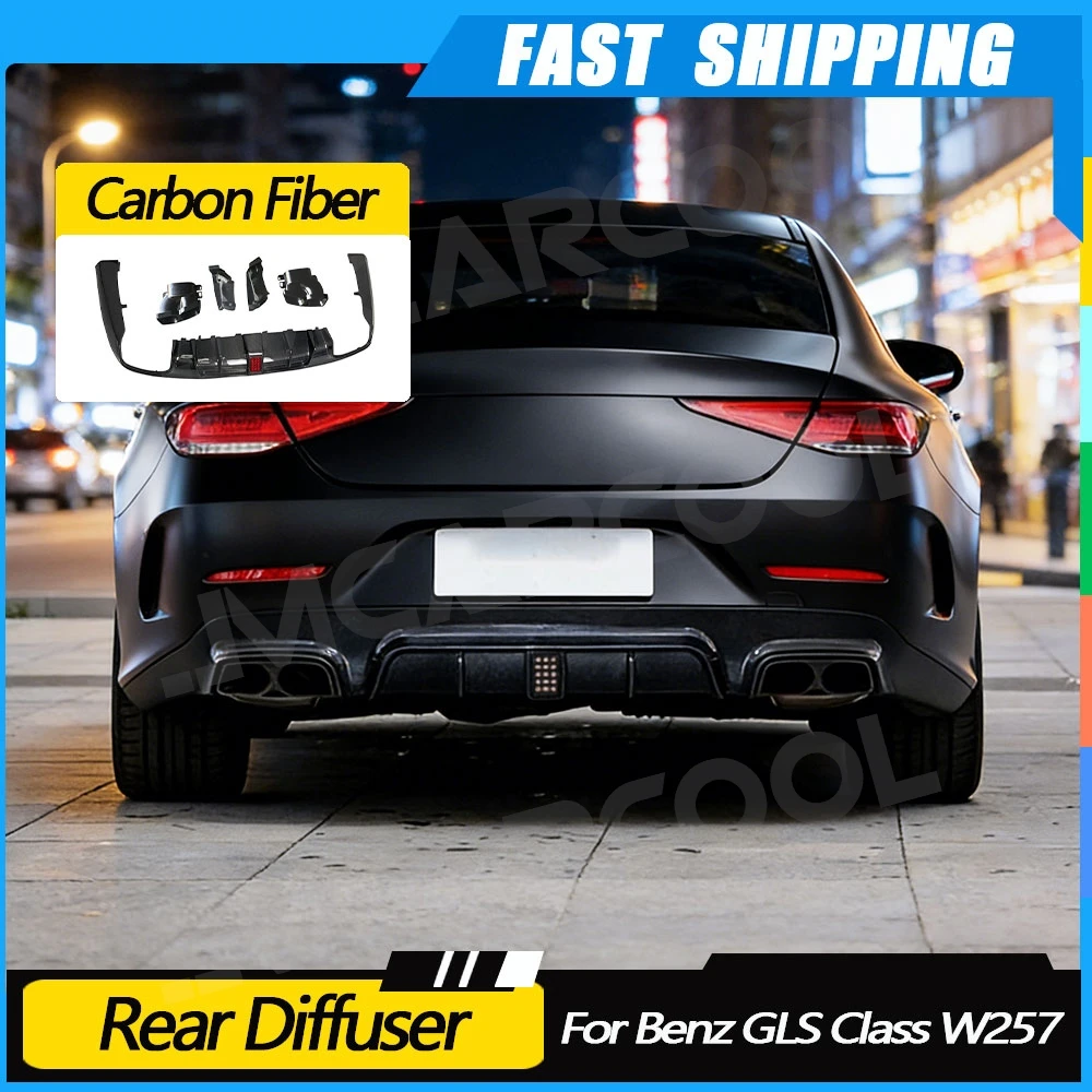 

Диффузор заднего бампера из карбона JMCARCOOL для Mercedes Benz CLS Class C257 CLS260 300 350 450 CLS53 AMG 2019 года и новее