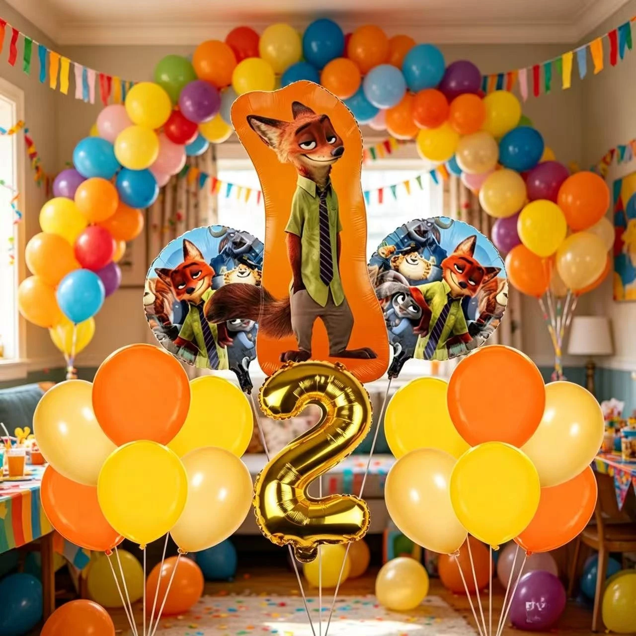Ensemble de décoration pour fête d'anniversaire Zootopia, fournitures de fête sur le thème des dessins animés pour la célébration de festival, décoration de fête de remise de diplôme